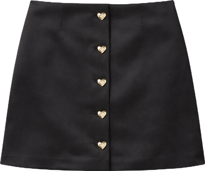 Women's Heart Detailed Satin Skirt
