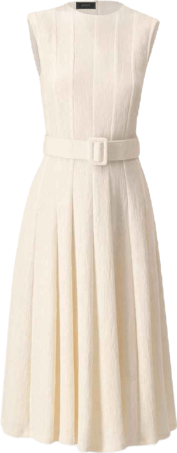 Women's Sleeveless Midi Dress with Belt