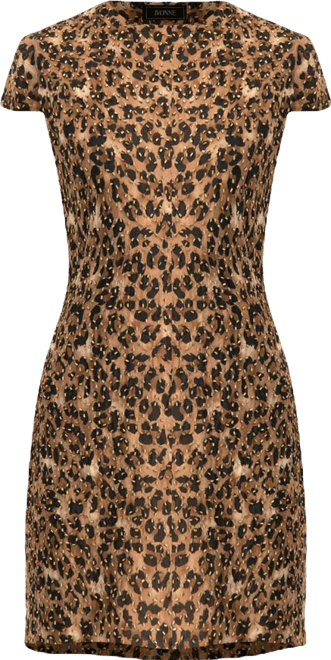 Women's Short Beaded Cap Sleeve Dress with Round Neck