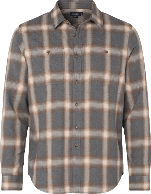 Men's Long-Sleeve Double Pocket Button-Up Shirt