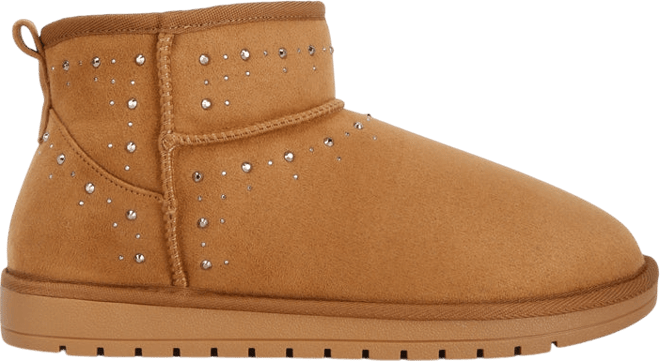 Womens winifred rhinestone embellished fur lined boots