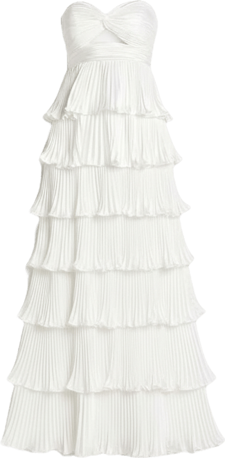 maxi white formal dresses Baltic Born Womens Aspen Smocked Lace Maxi Dress | Off White
