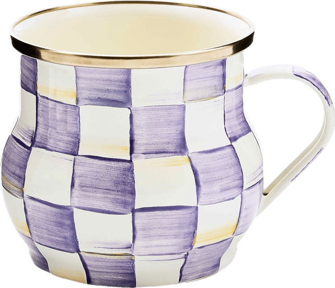 Violet Check Handmade Mug