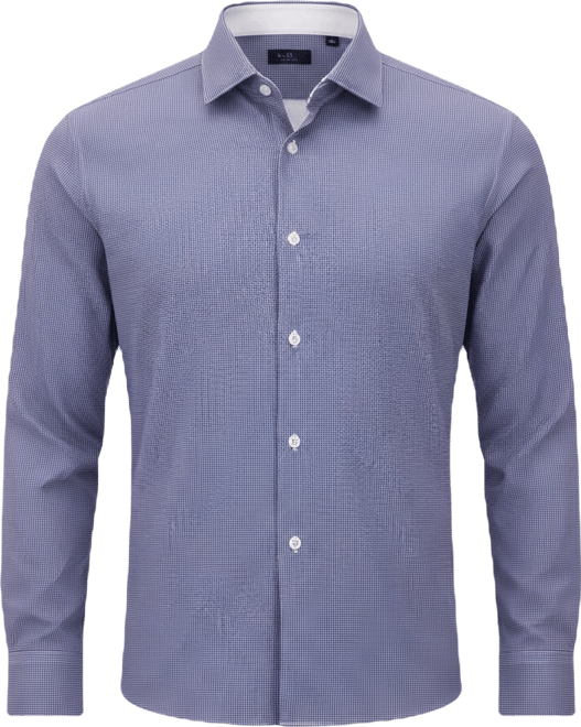 Men's 4-Way Houndstooth-Print Woven Dress Shirt