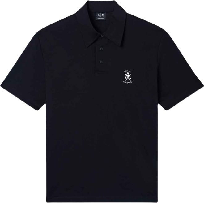 Men's Short Sleeve Mercerized Cotton Logo Polo Shirt