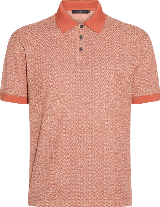 Men's Short Sleeve Pique Allover Logo Print Polo Shirt