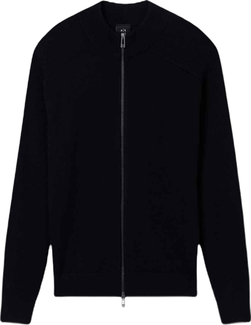 Men's Ribbed Full Zip Cardigan Sweater