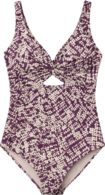 Women's Shirred Keyhole Detail One-Piece Swimsuit