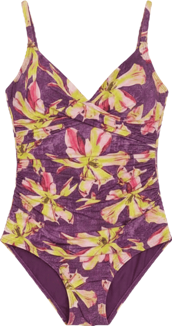 Women's Crossover Ruched One-Piece Swimsuit