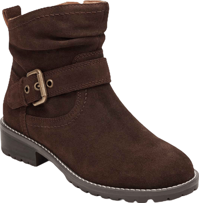 Women's Thrill Buckle Strap Ruched Booties