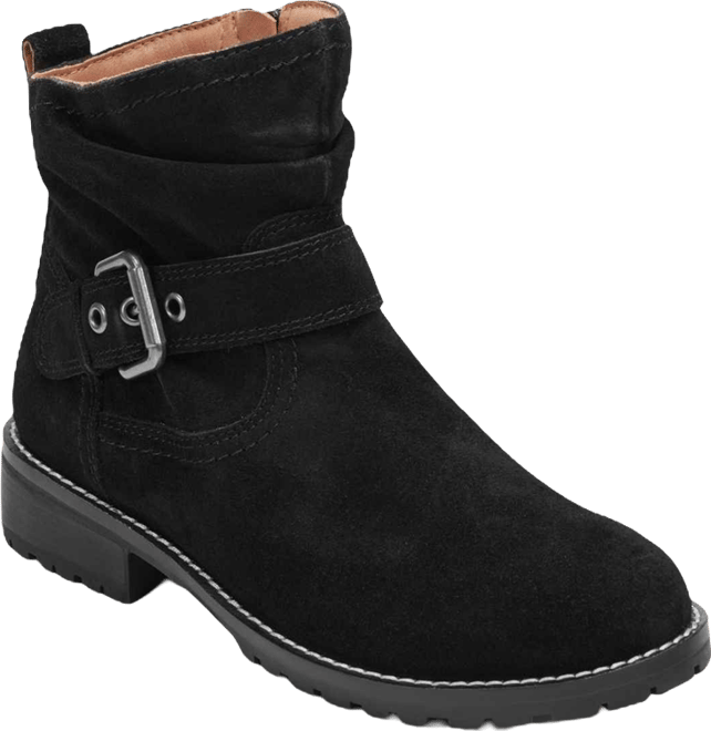 Women's Thrill Buckle Strap Ruched Booties