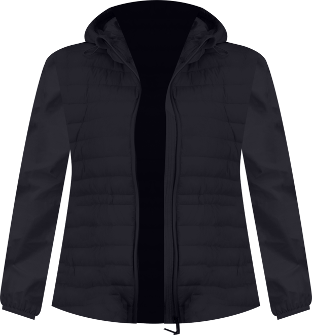 Plus Size Mixed-Media Packable Coat