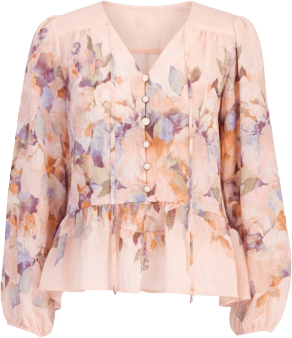 Women's Printed Chiffon Peplum Blouse