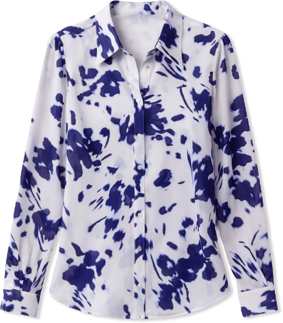 Women's Printed Relaxed Button-Down Shirt