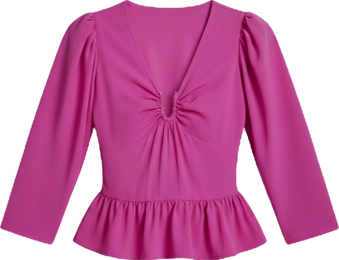 Women's Long-Sleeve Peplum Top