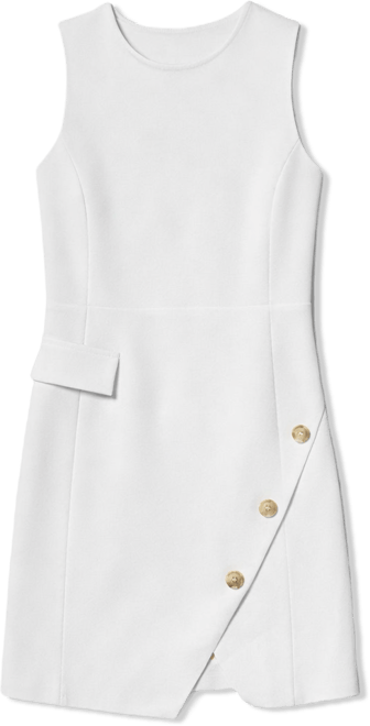 Women's Crewneck Twill Asymmetrical Sheath Dress