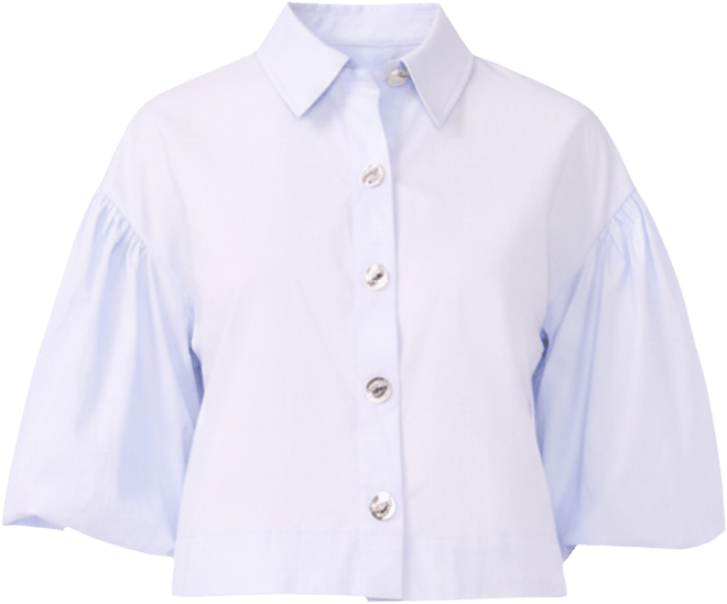 Women's Bubble Short-Sleeve Button-Up Shirt