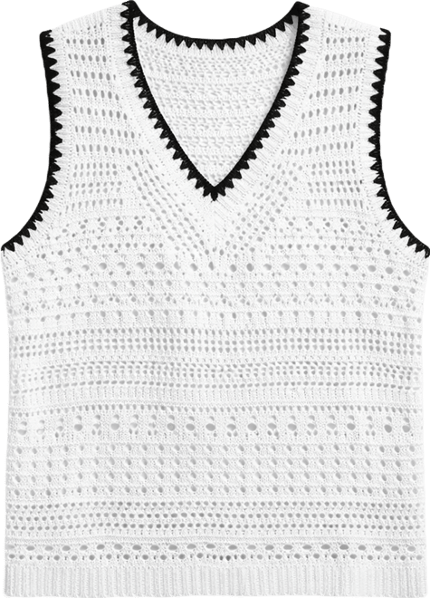 Women's Boho Chic Crochet Knit Tank Cover Up Top