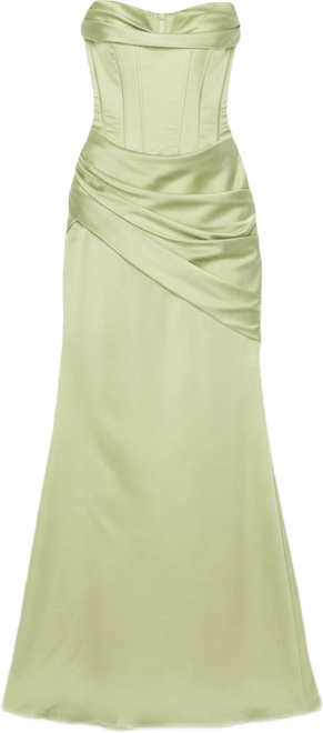 Women's Strapless Front Drape Neck Ball Gown