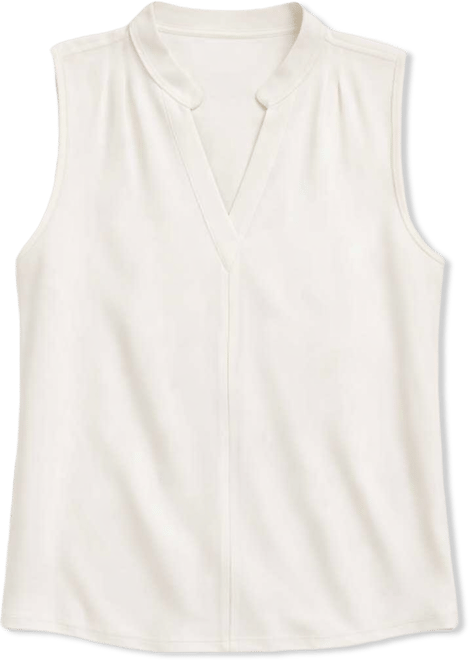 Women's V-Neck Collared Sleeveless Top
