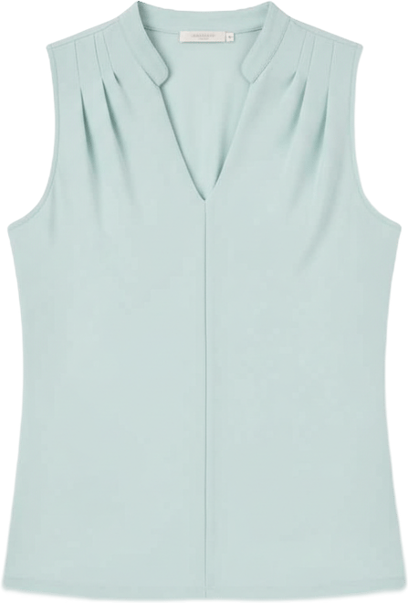 Women's V-Neck Collared Sleeveless Top
