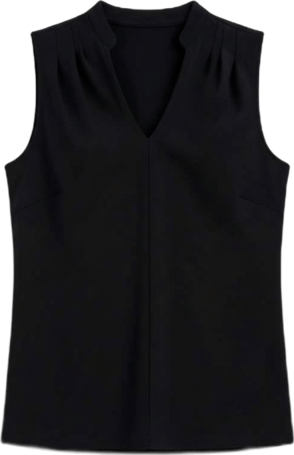 Women's V-Neck Collared Sleeveless Top