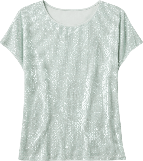Women's Short-Sleeve Sequin Top