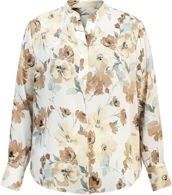 Plus Size Floral Popover Blouse