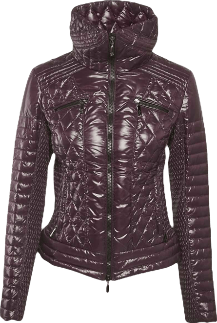 Women's Purple Synthetic Short Biker Jacket