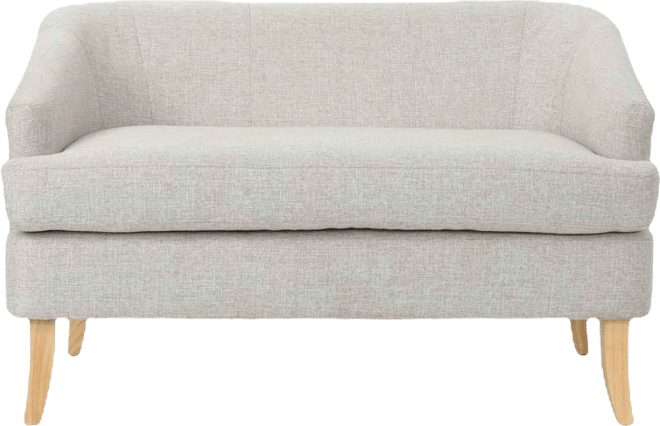 Mid-Century Modern Loveseat with Flared Legs and High-Density Foam