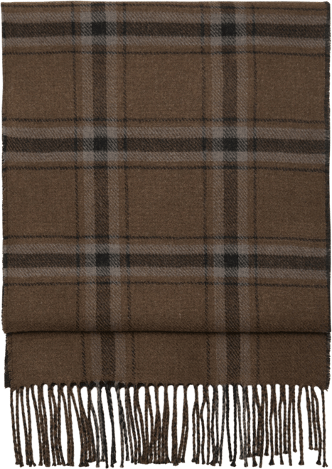 Men's Check Fringed Scarf
