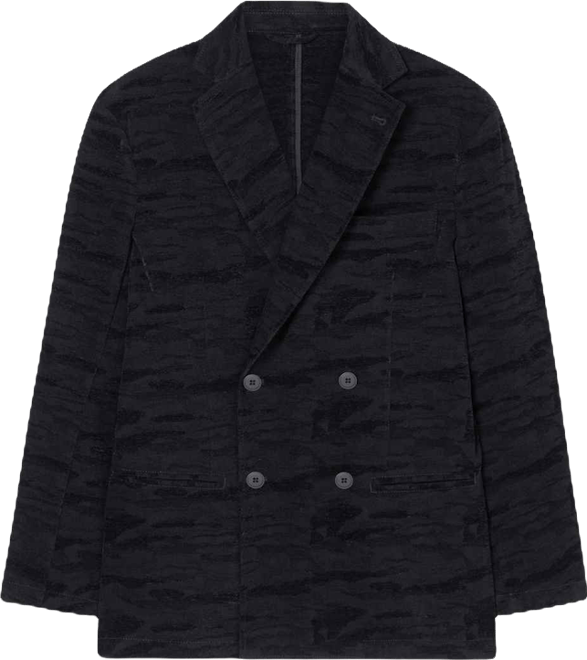 Men's Jacquard Subtle Camouflage Print Blazer