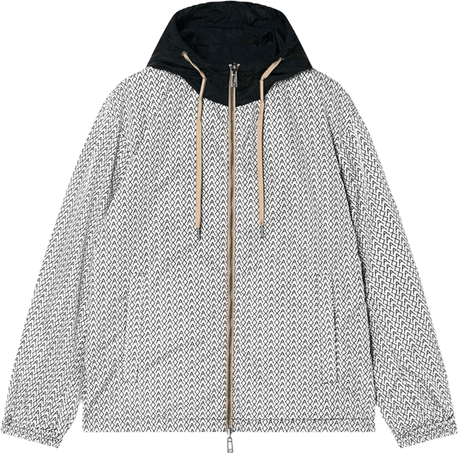 Men's Allover Logo Print Windbreaker Jacket