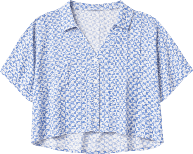 Women's Hazy Dazy Crop Button-Up Swim Shirts