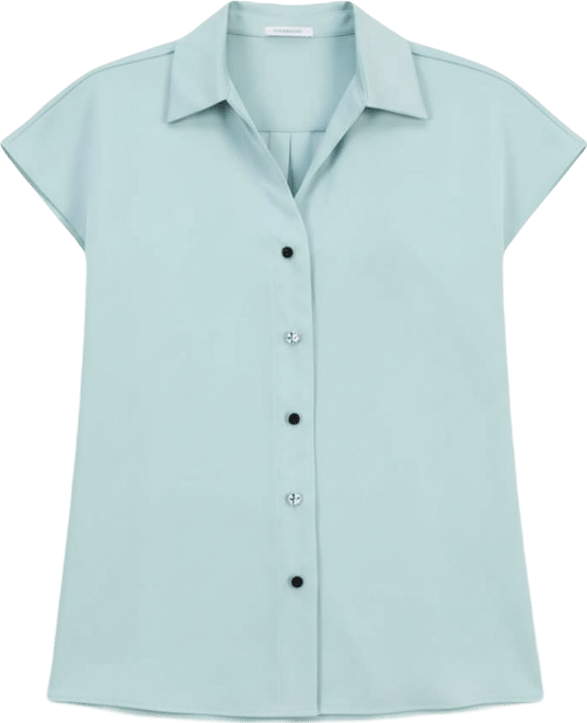 Women's Cap-Sleeve Pleated-Back Shirt