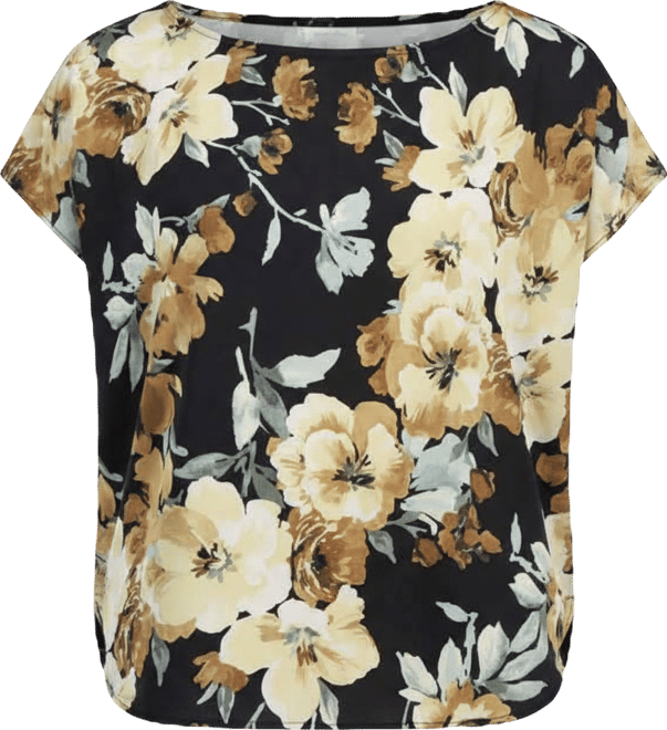 Women's Floral-Print Bateau-Neck Top