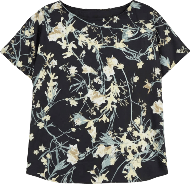 Women's Printed Bateau-Neck Short-Sleeve Top