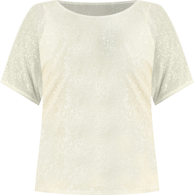 Plus Size Sequined Dolman-Sleeve Top