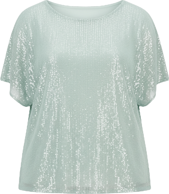 Plus Size Sequined Dolman-Sleeve Top