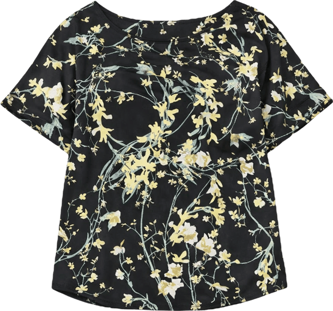 Plus Size Boat-Neck Short-Sleeve Top