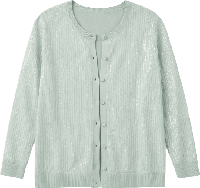 Plus Size Sequin Cardigan Sweater