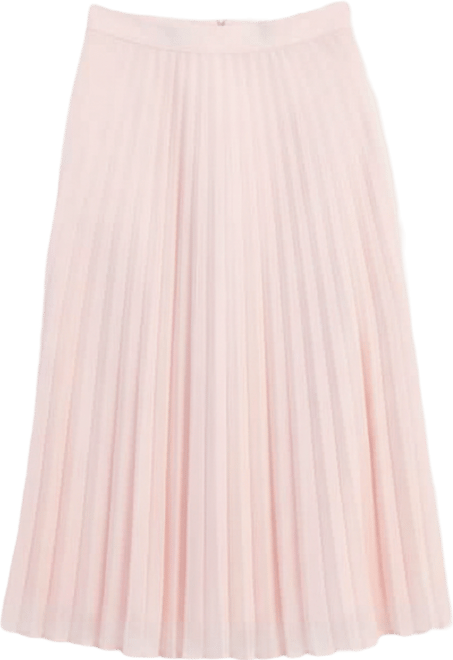 Women's Solid-Color Pleated Chiffon Midi Skirt