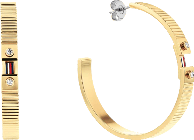 Women's Stripes Gold-Plated Stainless Steel Earrings