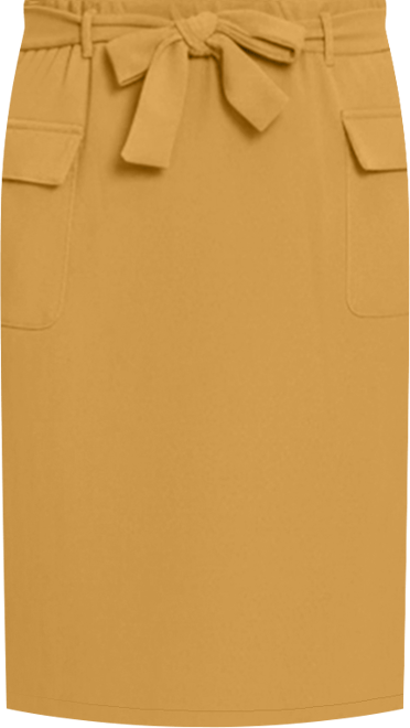 Petite Slim Belted Scuba Crepe Skirt