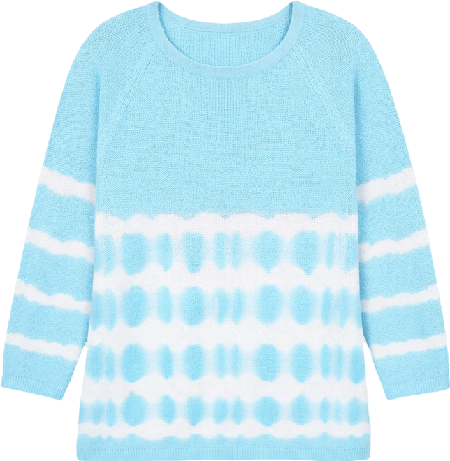 Plus Size Tie Dye Cotton Raglan Sweater
