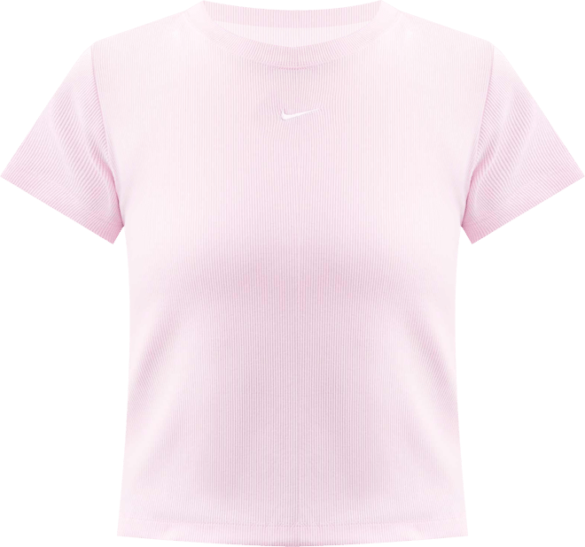 Nike Sportswear Playera de manga corta de tela de canalé ajustada para mujer