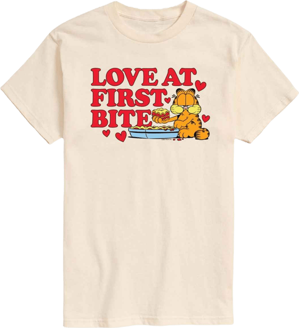 Men's Garfield Love At First Bite Short Sleeve T-Shirt