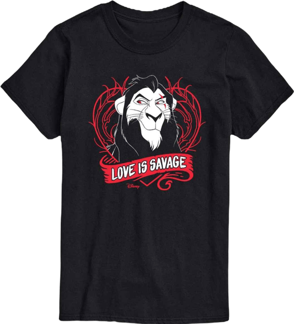 Men's Disney Villains Love Is Savage Printed Short-Sleeve Graphic T-Shirt