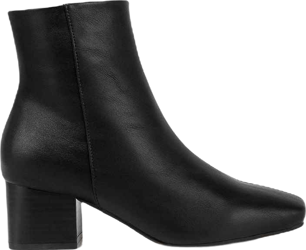 Womens davia leather square toe ankle boots