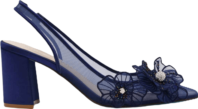 Women's Petra Flower Applique Slingback Pumps
